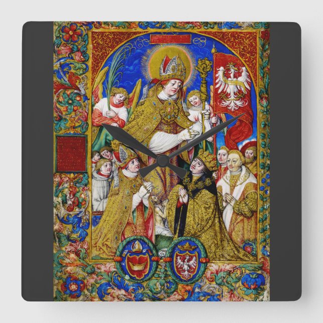 Reloj Cuadrado Obispo y mártir de San Stanislaus (Anverso)