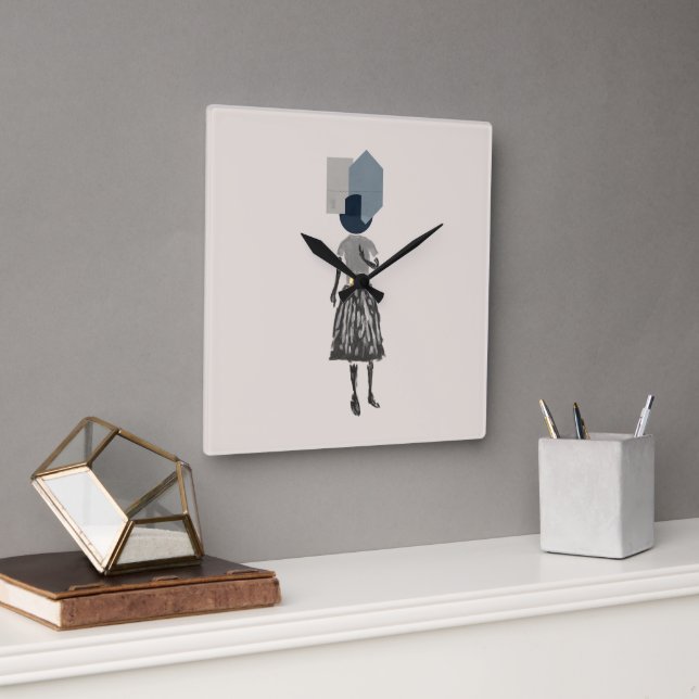 Reloj Cuadrado objet_14_una mujer_1 (Oficina)