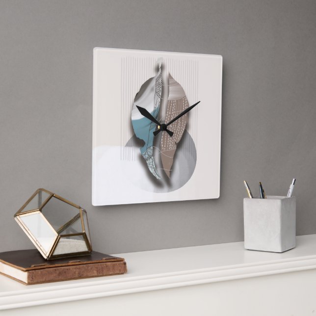 Reloj Cuadrado objet_8_otoño hojas_1 (Oficina)