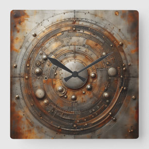 Reloj Cuadrado objeto de acero oxidado