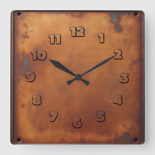 Reloj Cuadrado objeto de óxido rojo (Anverso)