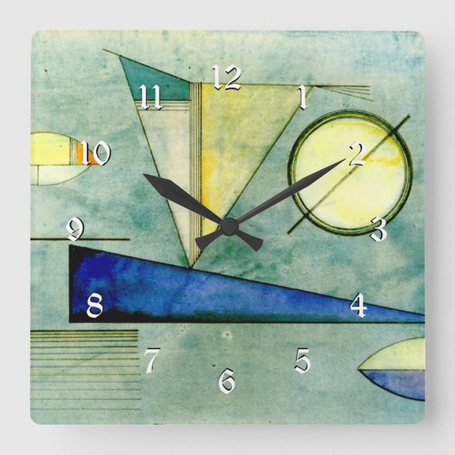 Reloj Cuadrado Obra abstracta Wassily Kandinsky, Haze (Anverso)