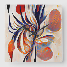 Reloj Cuadrado Obra de arte abstracta moderna del Boho