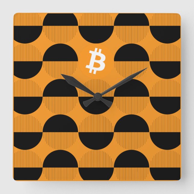 Reloj Cuadrado Observaciones del Diseñador de bitcoin (Anverso)