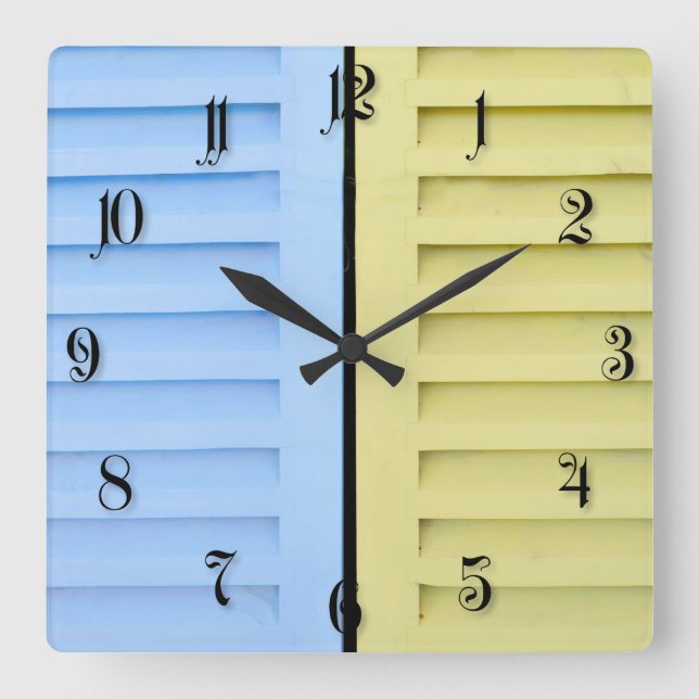 Reloj Cuadrado Obturadores de colores (Anverso)