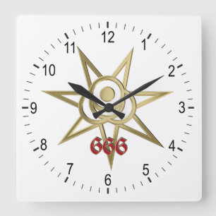 Reloj Cuadrado Occult symbol septagram