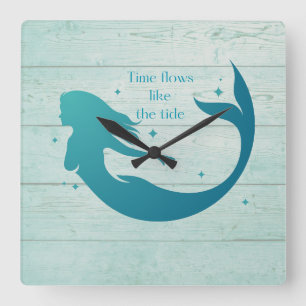 Reloj Cuadrado Ocean Blue Mermaid Wall Clock