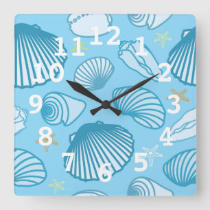 Reloj Cuadrado Ocean Blue Pattern