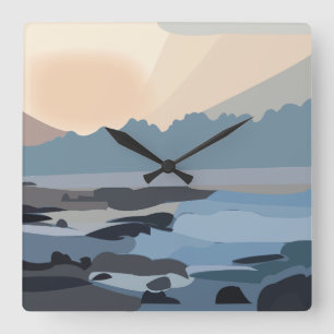 Reloj Cuadrado Océano Mar Cielo Naturaleza