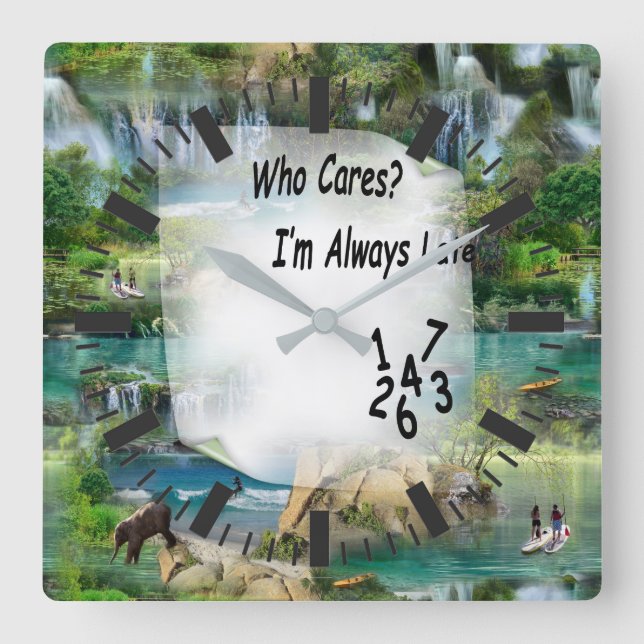 Reloj Cuadrado Océanos y ríos mundiales, lagos y actividades depo (Anverso)