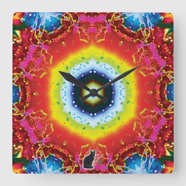 Reloj Cuadrado Oculus Kaleidoscope (Anverso)