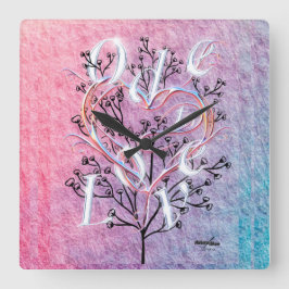Reloj Cuadrado Ode to Love Square Wall Clock