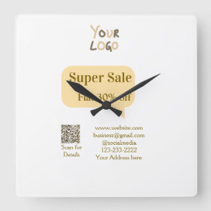 Reloj Cuadrado oferta super negocio descuento escanea código QR d