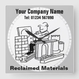 Reloj Cuadrado Oficina de materiales recuperados