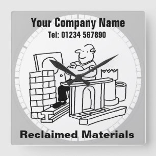 Reloj Cuadrado Oficina de materiales recuperados