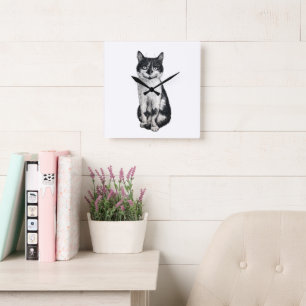 Reloj Cuadrado Ogie el gato