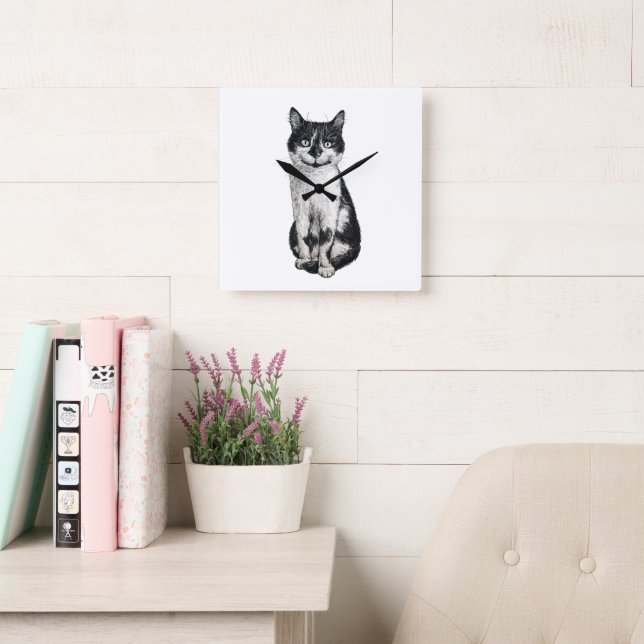 Reloj Cuadrado Ogie el gato (Sala de lectura)