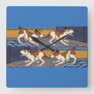 Reloj Cuadrado ¡OH! perro muerde a perro