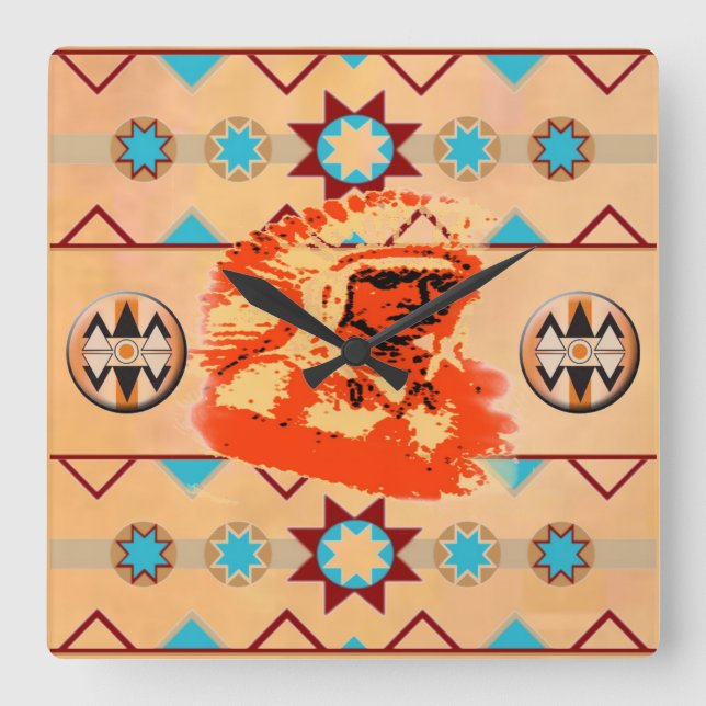 Reloj Cuadrado Ojibwa Wall Clock (Anverso)