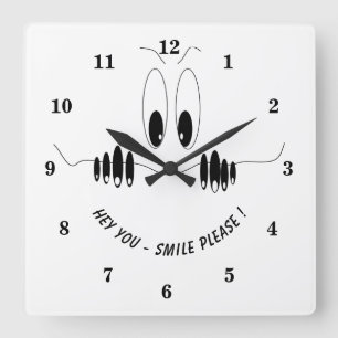 Reloj Cuadrado Ojos curiosos de curiosidad - Sonríe - Agrega tu 