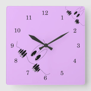 Reloj Cuadrado Ojos curiosos - Personalizado dibujando sonrisa fe