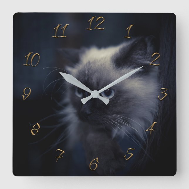 Reloj Cuadrado Ojos de gato (Anverso)