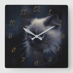 Reloj Cuadrado Ojos gatos