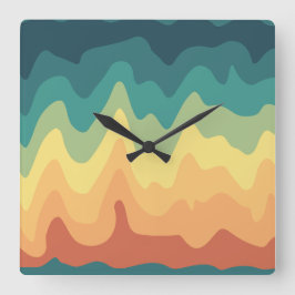 Reloj Cuadrado Ola de Color Horizonte