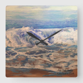 Reloj Cuadrado Olas de paisaje marino azul