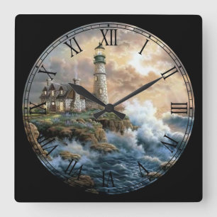 Reloj Cuadrado Olas estrellándose contra el Bella Artes de la cos