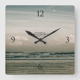 Reloj Cuadrado Olas que rompen en Ocean Beach Sunrise Clock