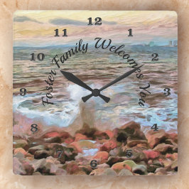 Reloj Cuadrado Olas rocosas 0742