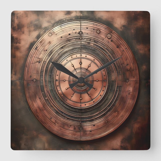 Reloj Cuadrado old dirty copper round object (Anverso)