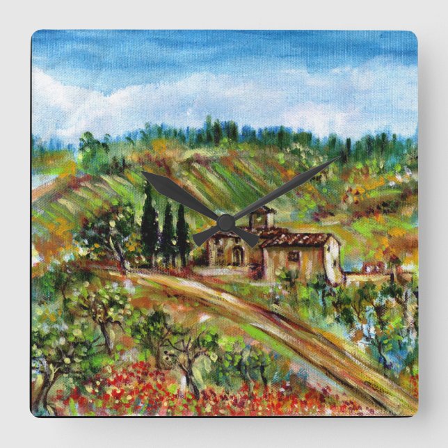 RELOJ CUADRADO OLD FARMHOUSE IN TUSCANY (Anverso)