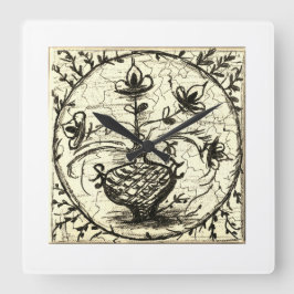 Reloj Cuadrado Old North German tile,vintage ceramic tile