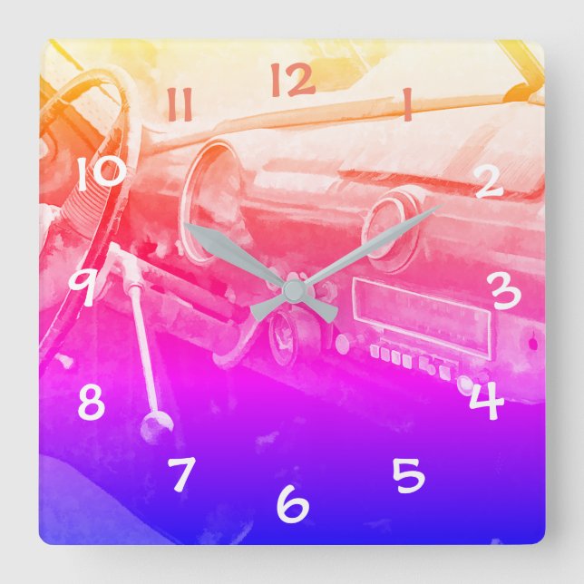 Reloj Cuadrado Oldtimer Innenraum (Anverso)