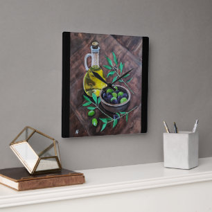 Reloj Cuadrado Olivas de Andalucía Pintura de Alfred Fox