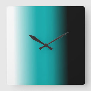 Reloj Cuadrado Ombre blanco Verde azulado negro