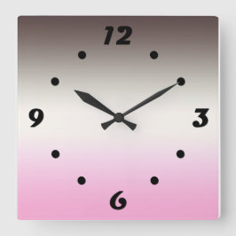 Reloj Cuadrado Ombre rosa gris