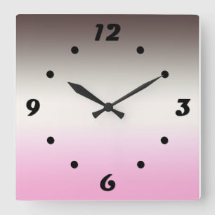 Reloj Cuadrado Ombre rosa gris