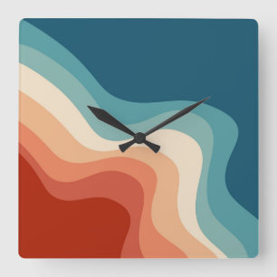 Reloj Cuadrado Ondas de estilo retro