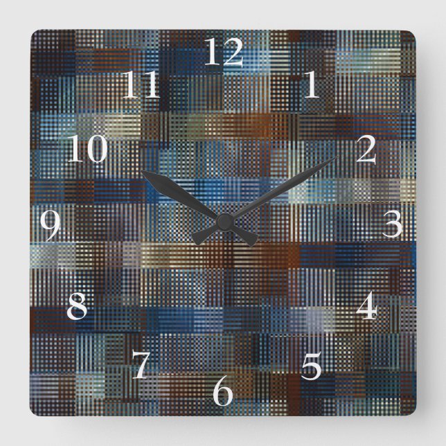 Reloj Cuadrado Ondas Metalizado (Anverso)