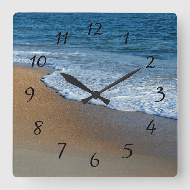 Reloj Cuadrado Ondas oceánicas (Anverso)