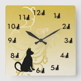 Reloj Cuadrado One Kitty Two Kitty Cat Clock Pets Gifts