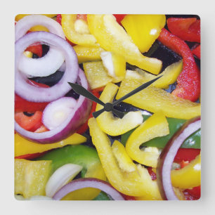 Reloj Cuadrado Onions and peppers