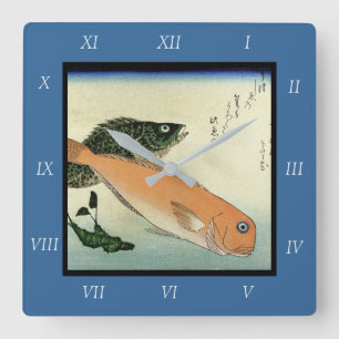 Reloj Cuadrado Oomon-hata y Shiro-amadai - Impresión de pescado d