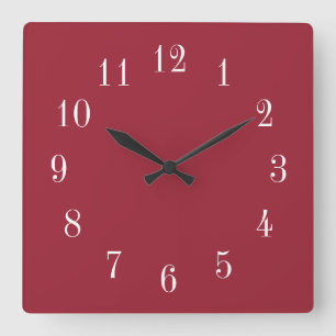 Reloj Cuadrado Opción de color blanco rojo