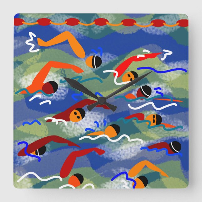 Reloj Cuadrado Open Water Swim Clock (Anverso)