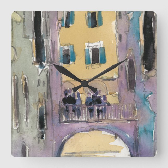 Reloj Cuadrado Opinión del puente del canal de los destinos el | (Anverso)