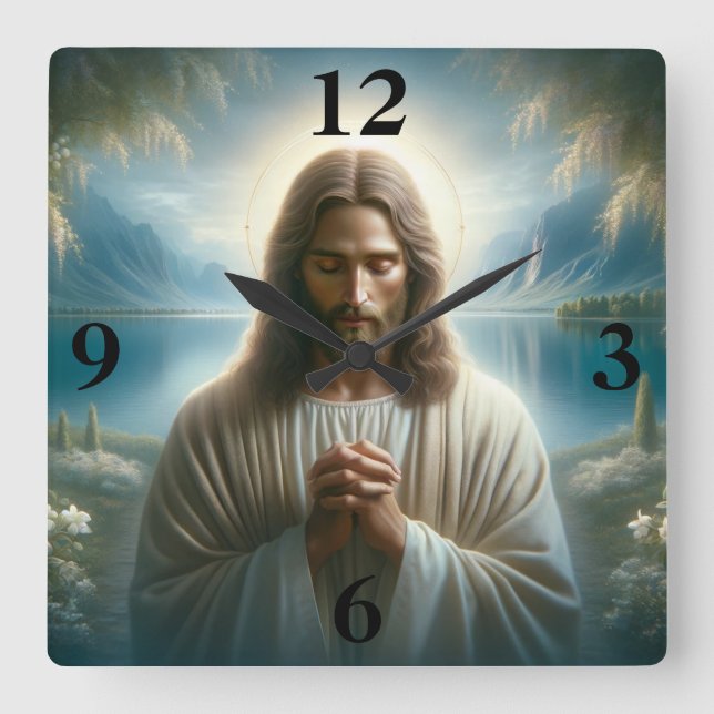Reloj Cuadrado Oración de Jesús (Anverso)